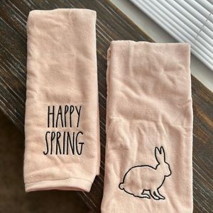 RARE RAE DUNN - Happy Spring Pink Hand Towels